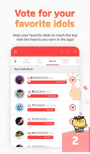 CHOEAEDOL – Kpop idol ranks Screenshots