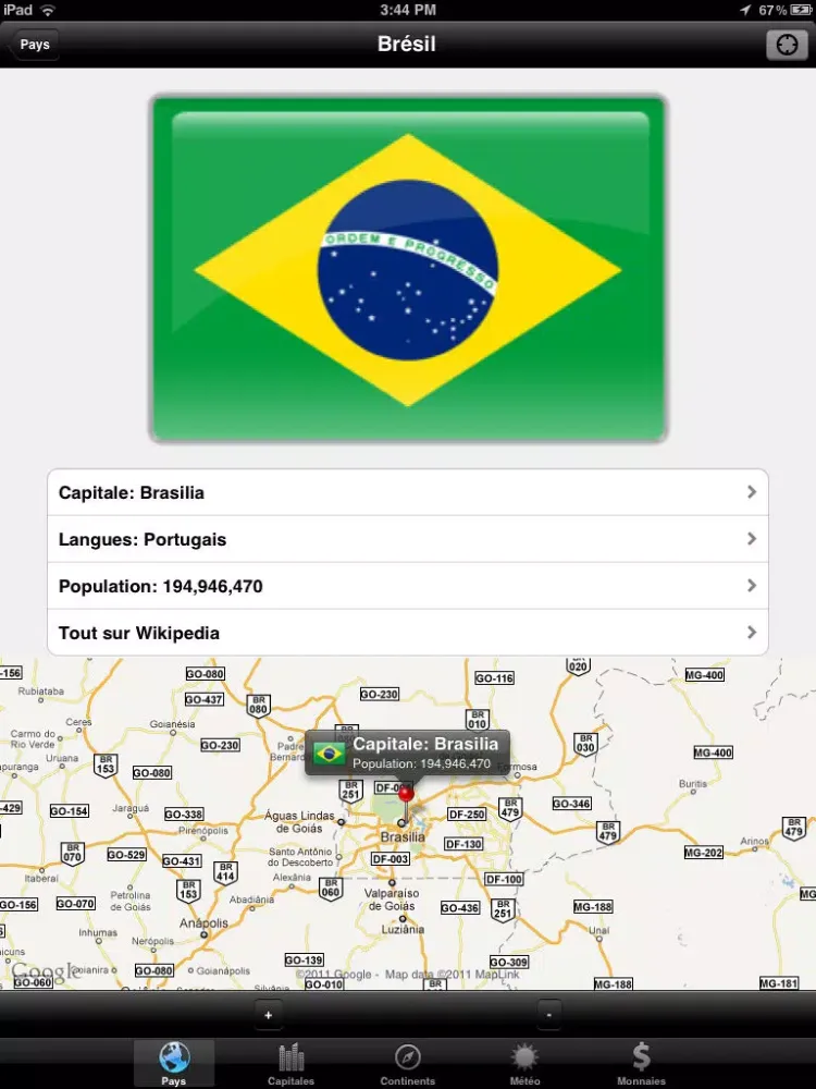 Tangkapan skrin Pays du Monde Free iPad