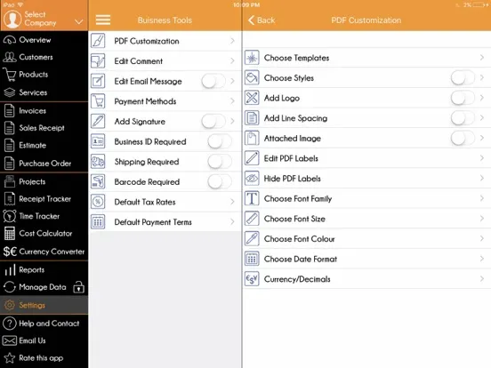 Tangkapan skrin Invoice Manager: Create, Send Invoice and Estimate iPad 