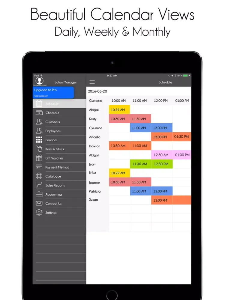 Salon Manager: Appointment Book, Scheduling, POS and Accounting iPad 应用截图