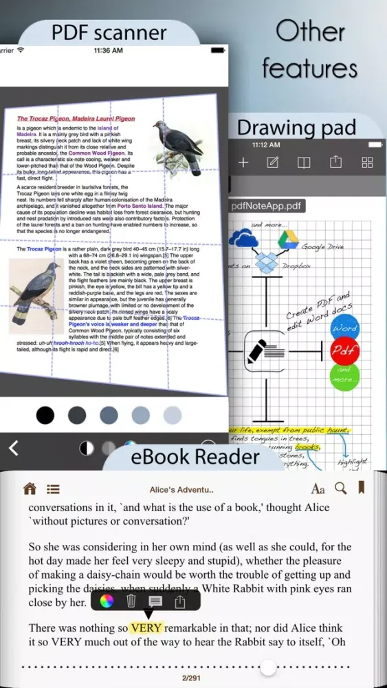 Скриншоты PDF Editor with Word Processor & Sketch pad