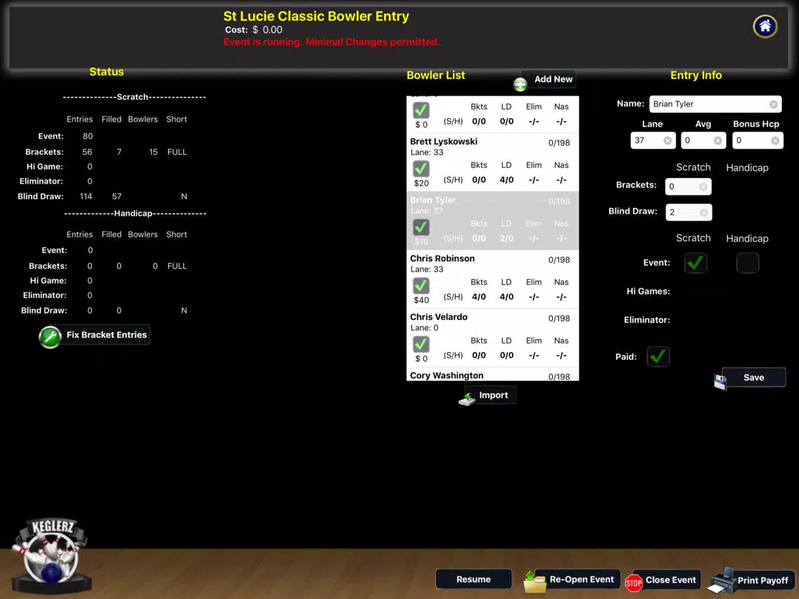 Keglerz -Sidepots for Bowling iPad  Screenshots