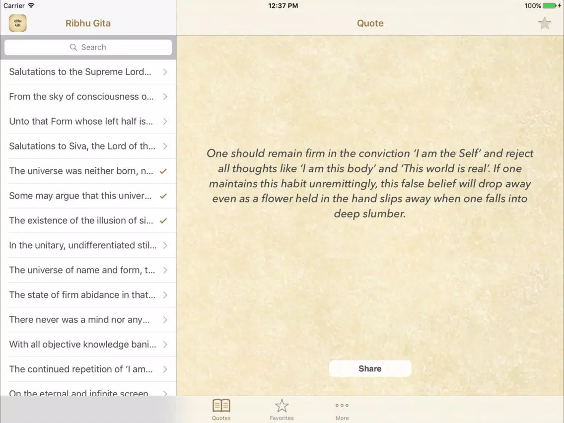 Ribhu Gita Quotes iPad  スクリーンショット