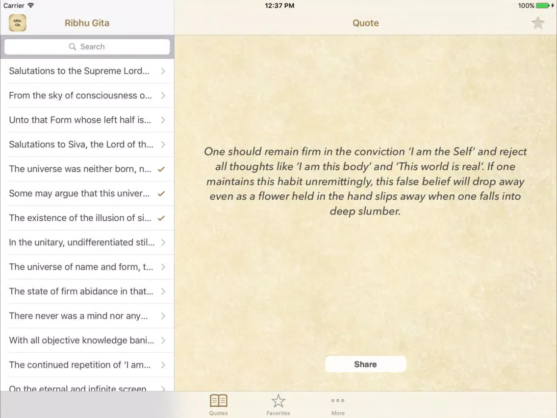 Ribhu Gita Quotes iPad  스크린샷