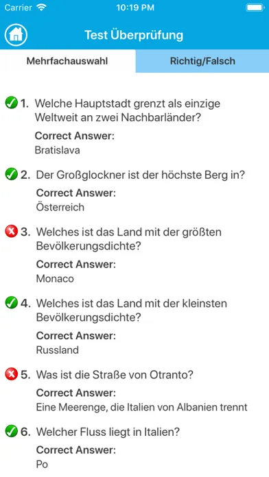 Geographie Europas Quiz Screenshots
