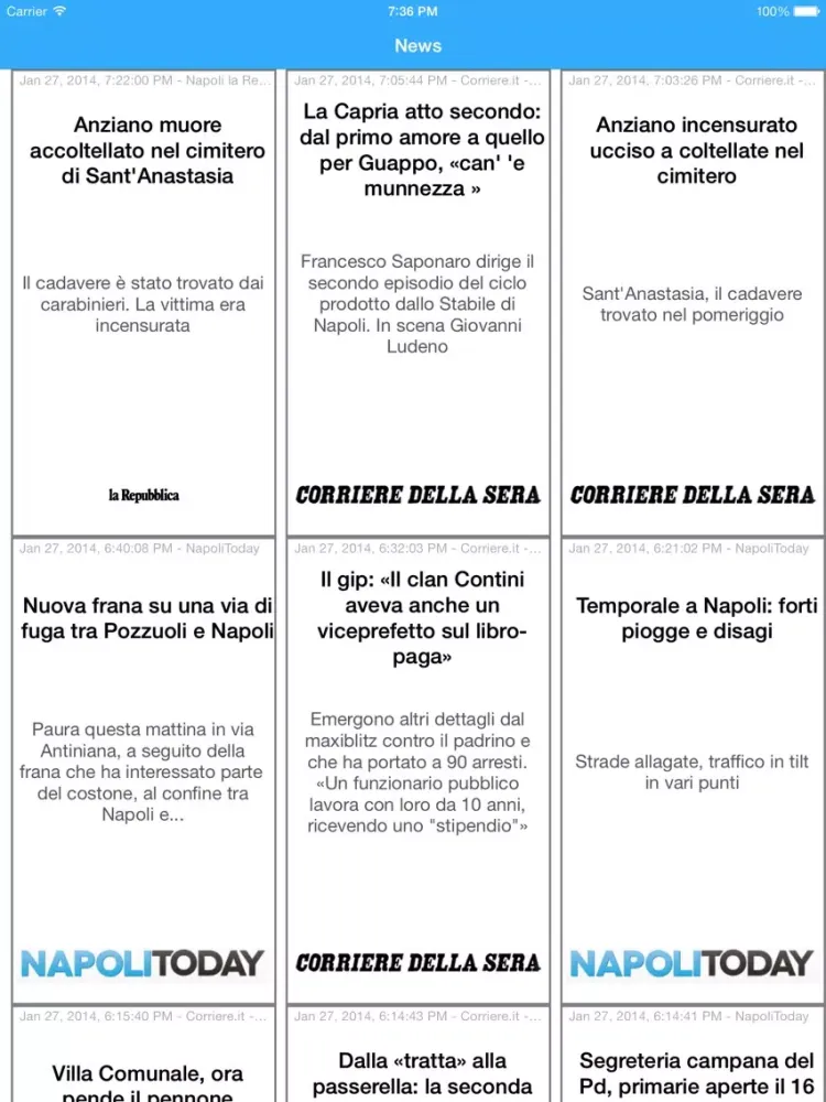 Capturas de pantalla de NapoliLiveNews iPad 