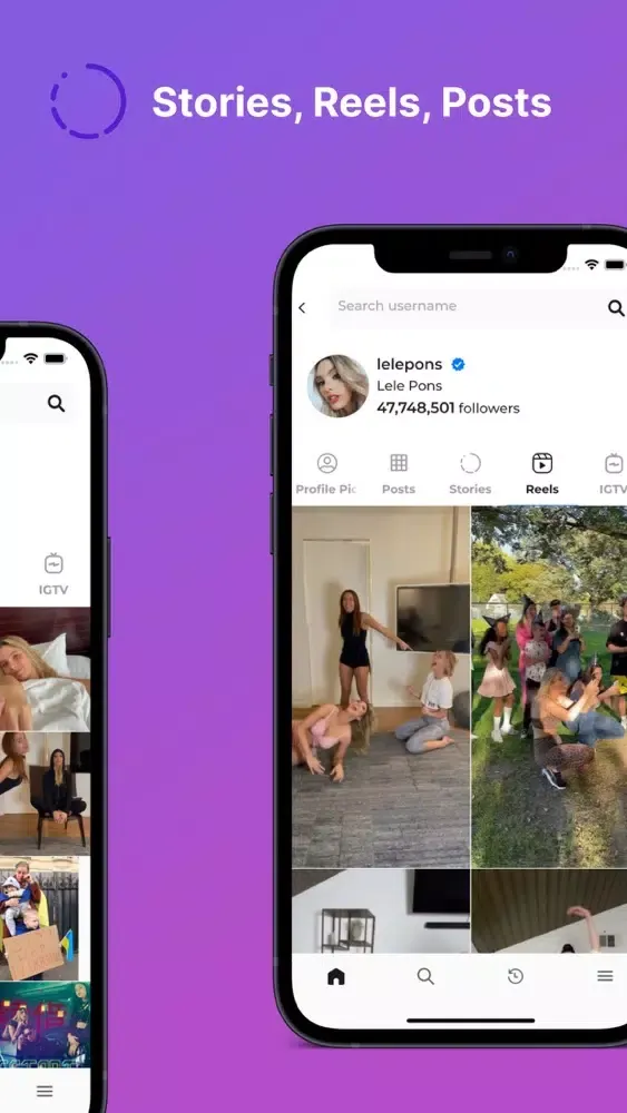Ảnh chụp màn hình của Instabig: Reels Photo Video