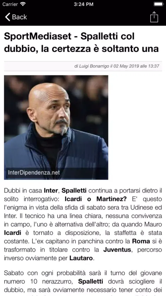 ภาพหน้าจอของ Inter News | Inter Dipendenza