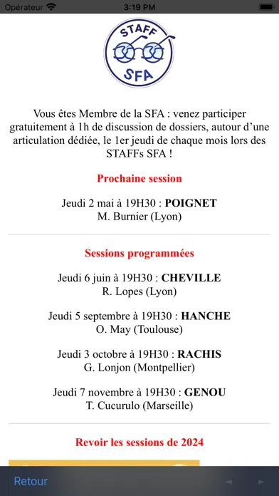 Screenshot di SFA Congrès