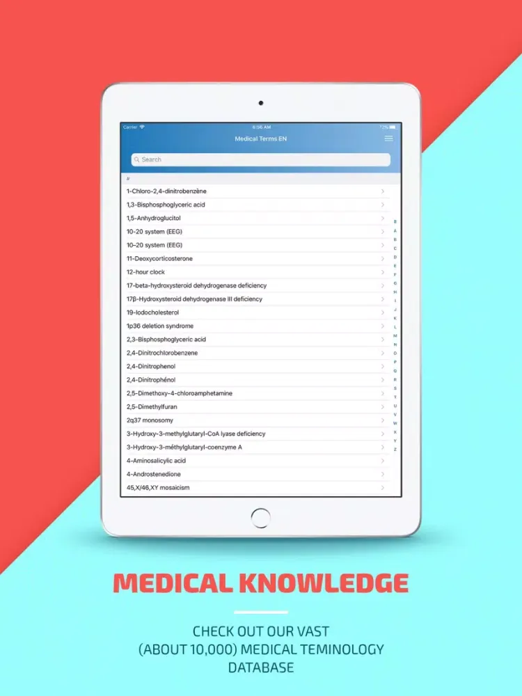 Medical Terms EN iPad  Screenshots