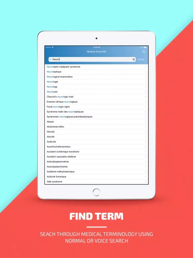 Medical Terms EN iPad  Screenshots