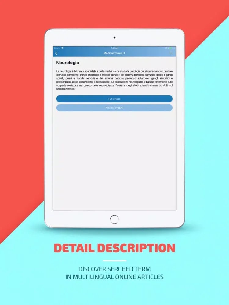 Zrzuty ekranu Termini medici IT iPad 