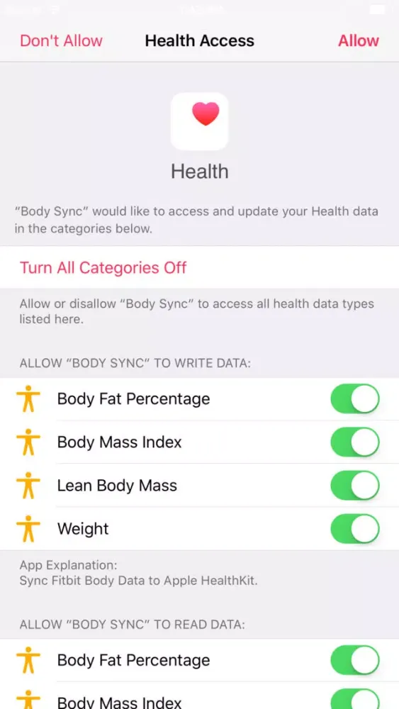 تصاویر Body Sync for Fitbit to Health