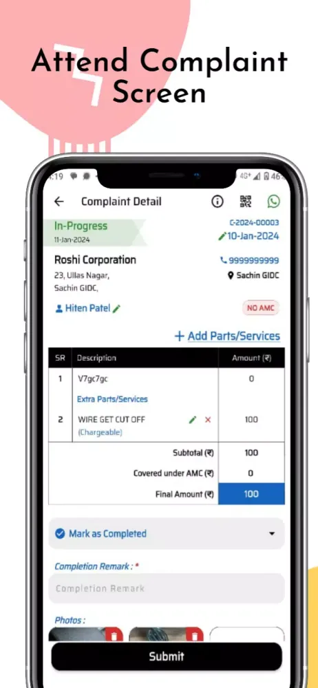 Zrzuty ekranu Any Service (AMC Management)