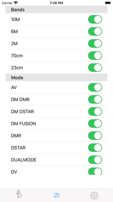 Ảnh chụp màn hình của UK Ham Repeaters