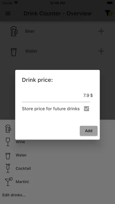 Drink Counter Screenshots