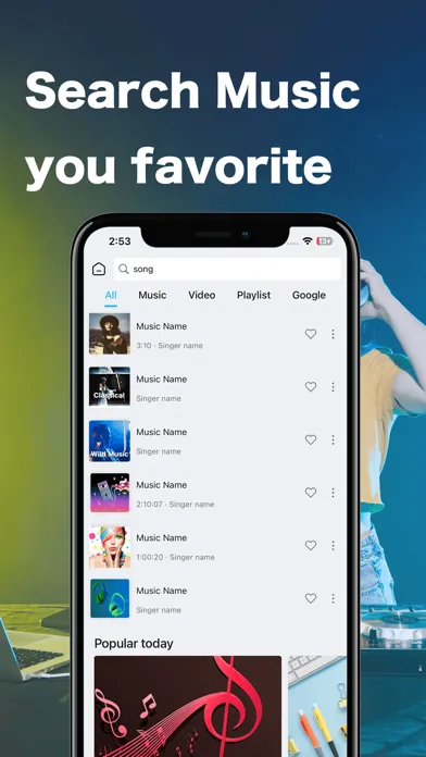 Capturas de tela do Dig Music-Offline Video & MP3