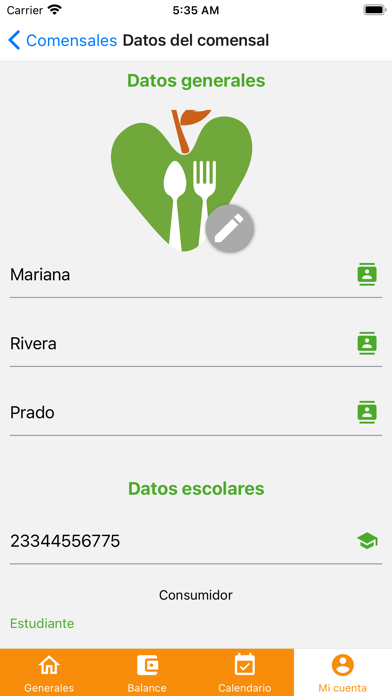Nutrición Escolar سکرین شاٹس