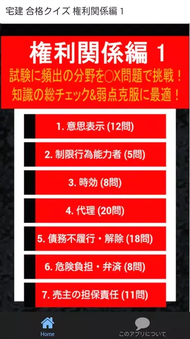 宅建 合格クイズ 権利関係編 1 Screenshots