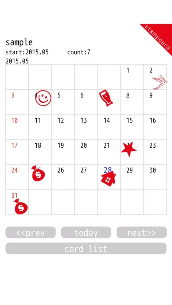 Screenshot di stampcard