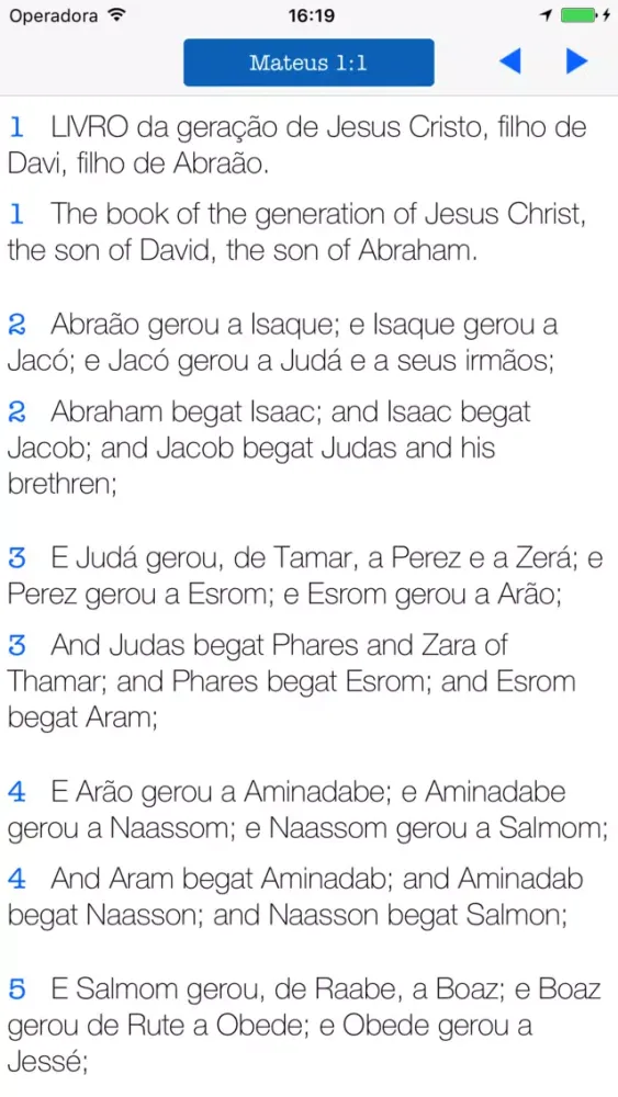 Bilingual Bible English Portuguese - KJV ACF Screenshots