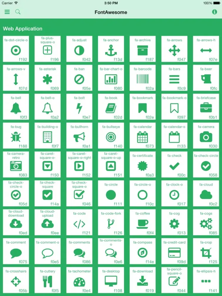 FontAwesome Guide iPad 应用截图