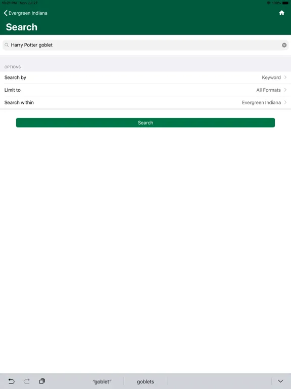 Evergreen Indiana iPad  স্ক্রিনশট