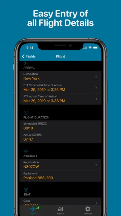 Air Travel Log Screenshots