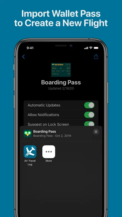 Air Travel Log Screenshots