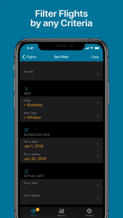 Air Travel Log Screenshots