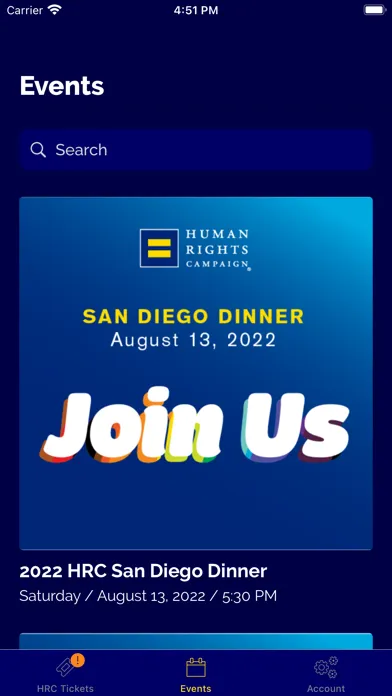 Capturas de tela do HRC Tickets