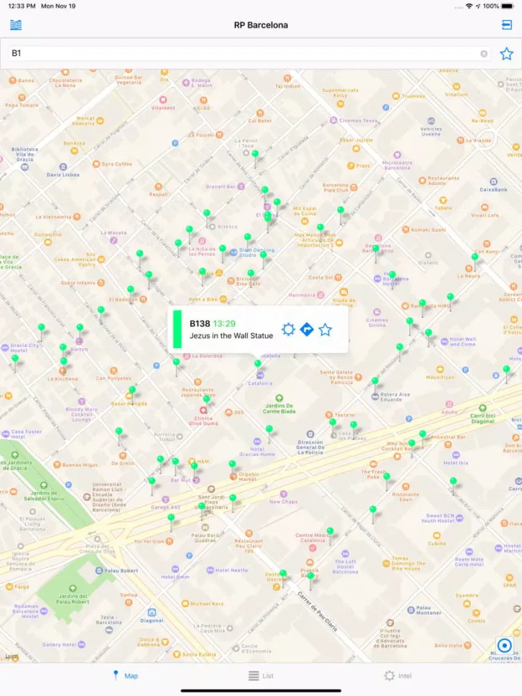 Tangkapan layar Anomaly App iPad