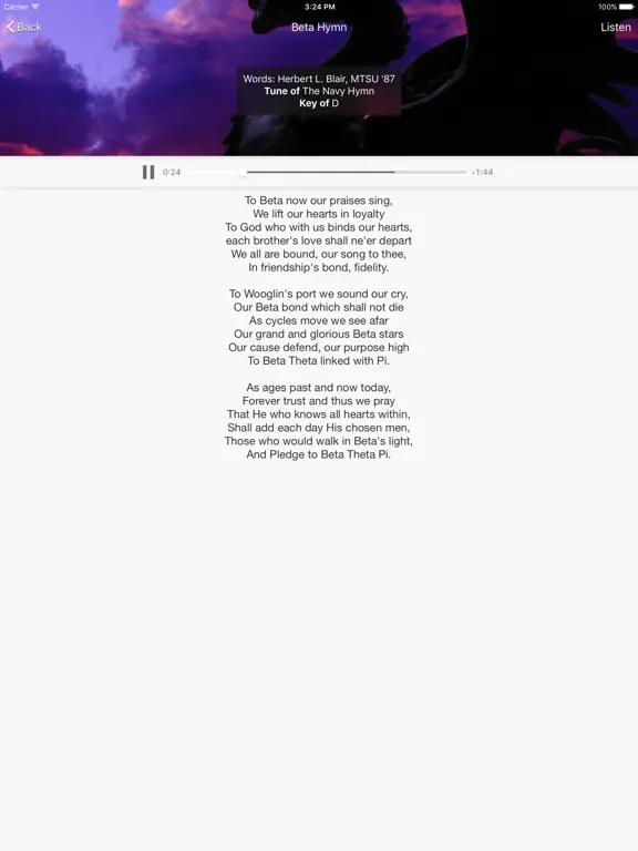 Скриншоты Beta Tunes (Beta Theta Pi) iPad 