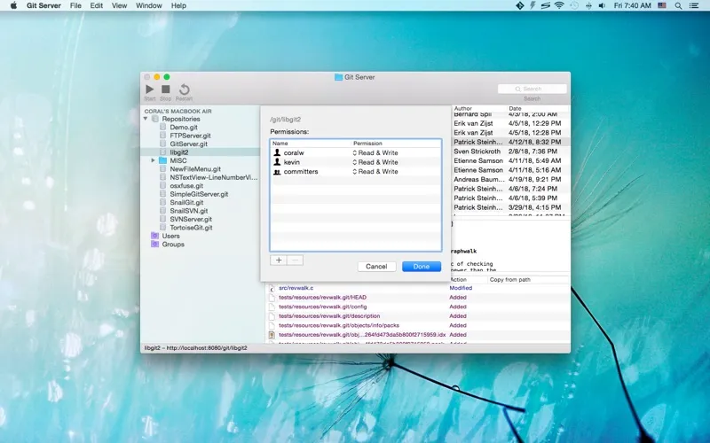 Git Server 스크린샷