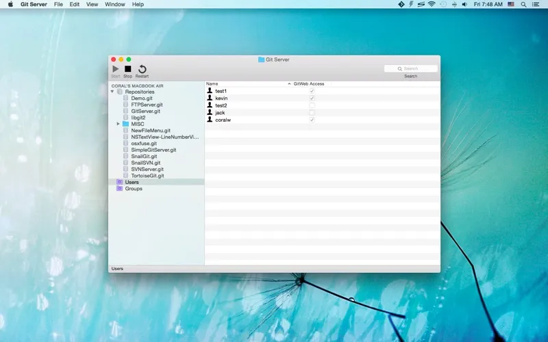 Git Server 스크린샷