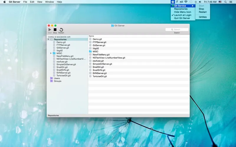 Git Server 스크린샷