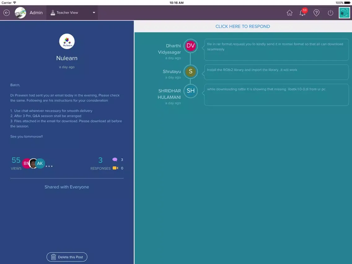 Screenshot di Nulearn iPad 