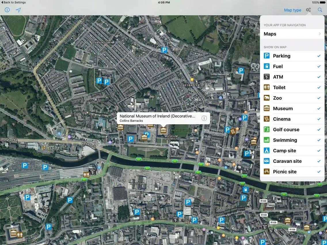 Leisuremap Ireland, Camping, Golf, Swimming, Car parks, and more iPad  スクリーンショット