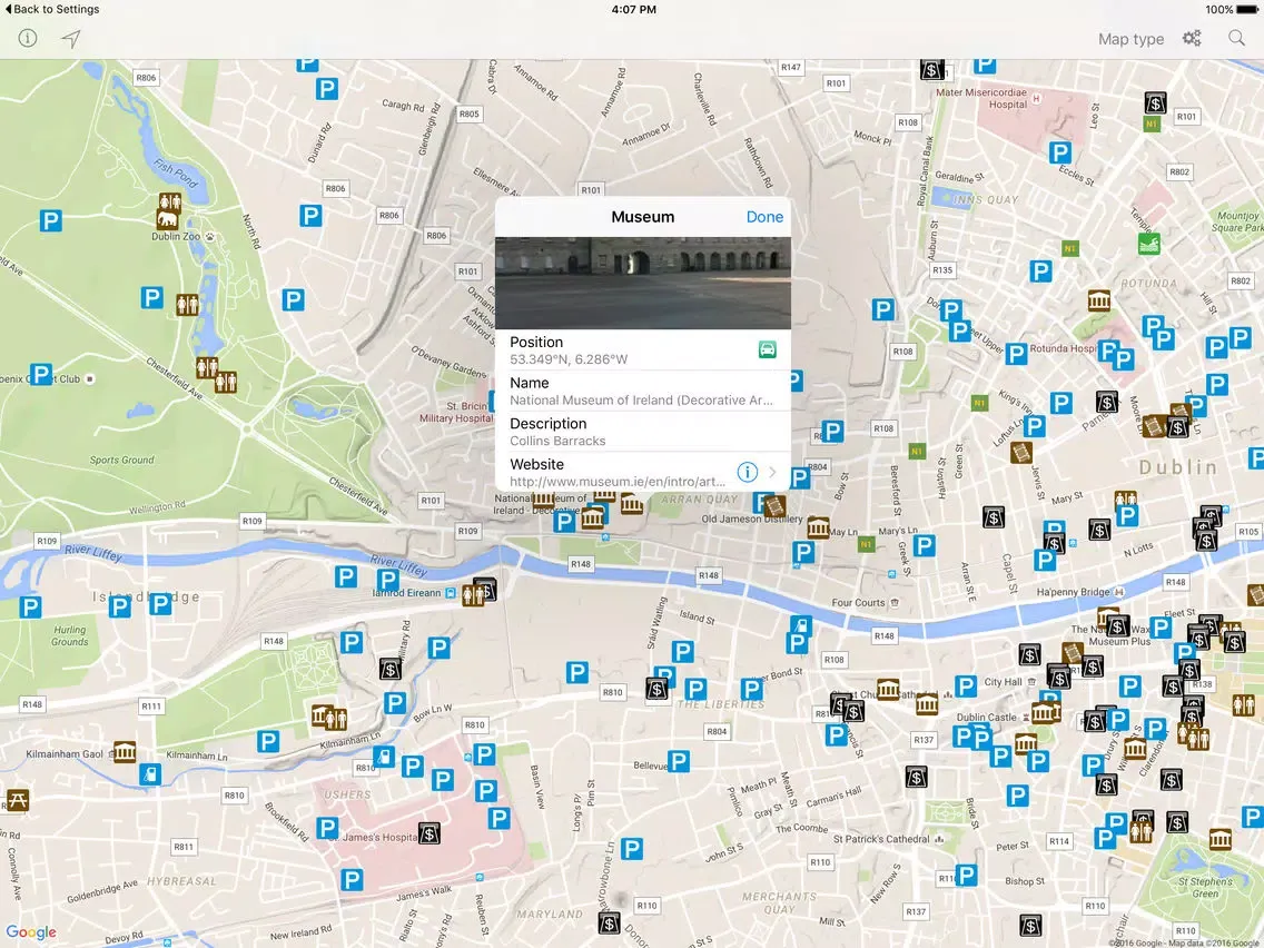Leisuremap Ireland, Camping, Golf, Swimming, Car parks, and more iPad  スクリーンショット