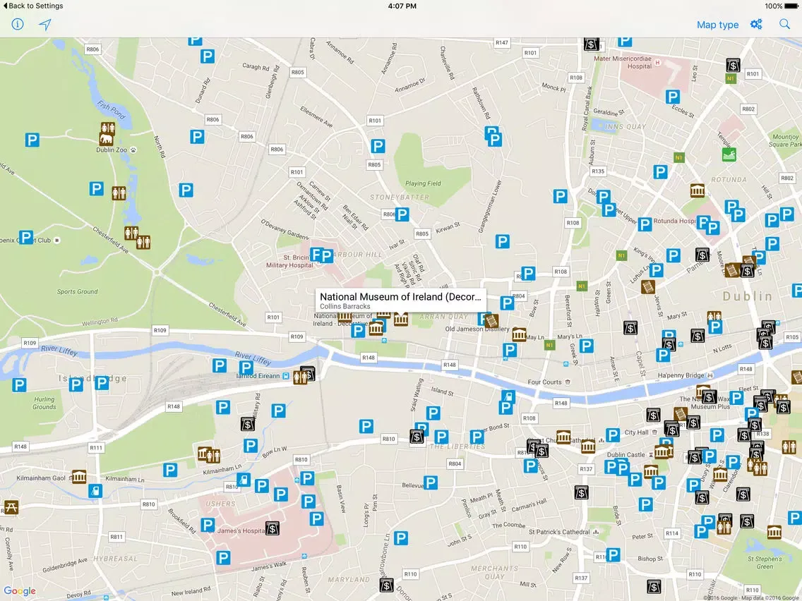 Leisuremap Ireland, Camping, Golf, Swimming, Car parks, and more iPad  スクリーンショット
