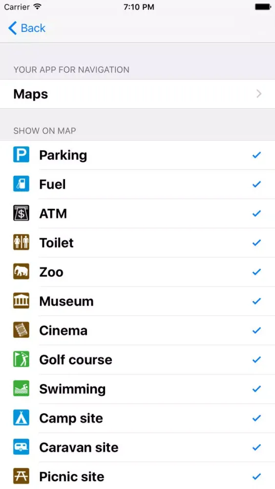 Leisuremap United Kingdom, Camping, Golf, Swimming, Car parks, and more Ekran Görüntüleri