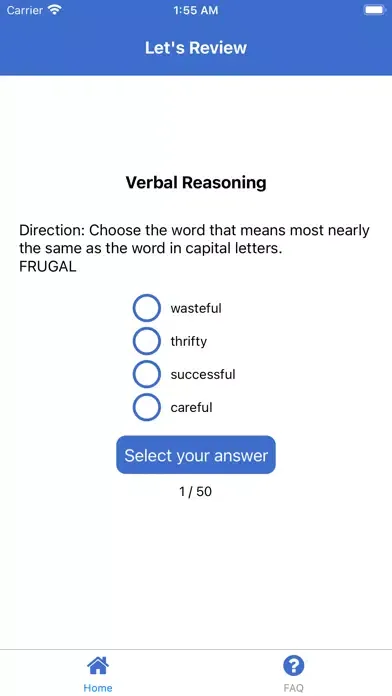 AFP Service Aptitude Test Screenshots