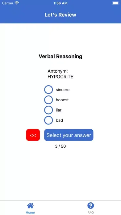 AFP Service Aptitude Test Screenshots