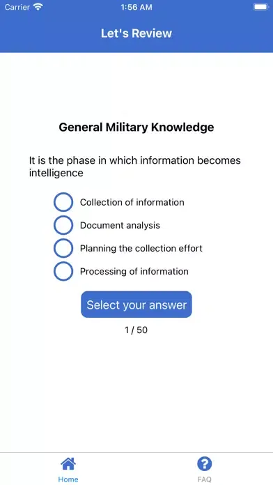 AFP Service Aptitude Test Screenshots