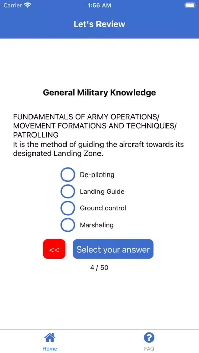 AFP Service Aptitude Test Screenshots