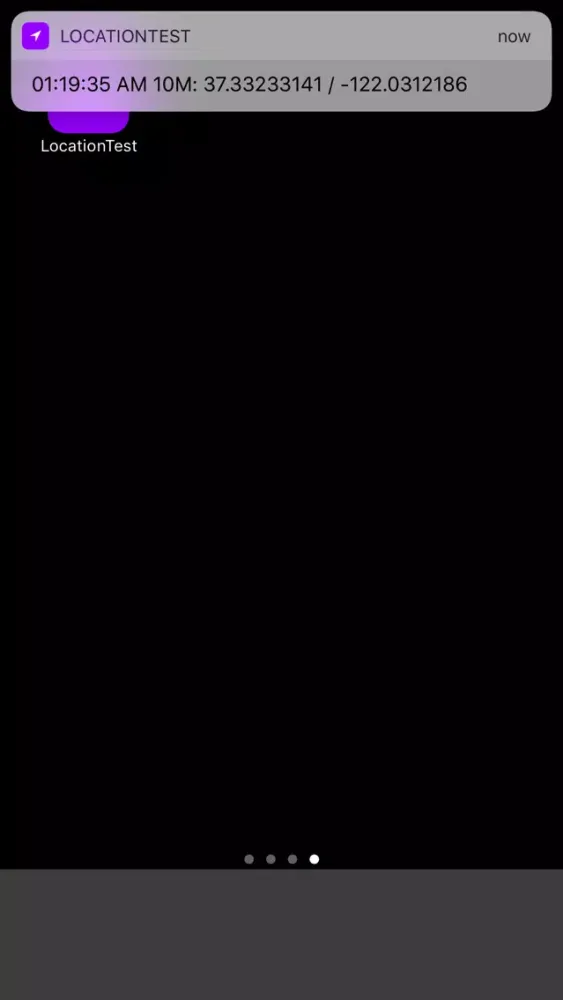 Tangkapan layar LocationTest Utility