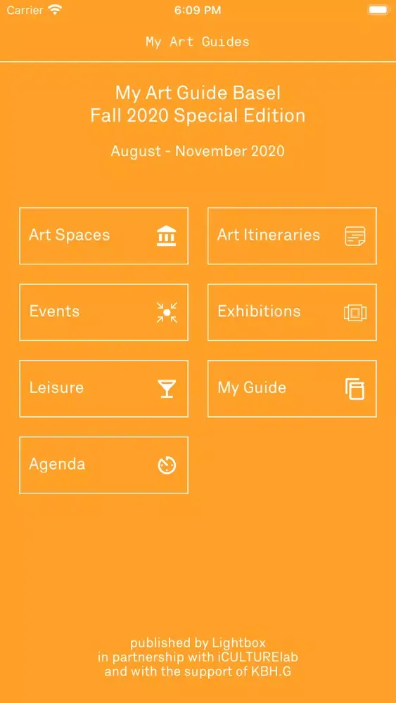 Capturas de tela do My Art Guide Basel Fall 2020