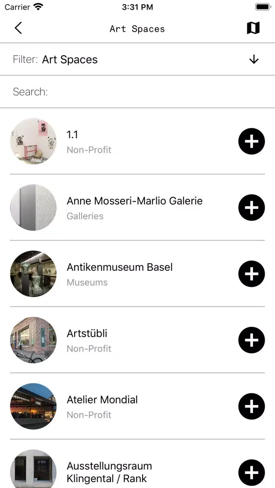 Capturas de tela do My Art Guide Basel Fall 2020