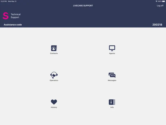 ภาพหน้าจอของ Livecare Support iPad 
