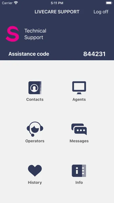 ภาพหน้าจอของ Livecare Support